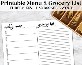 Weekly Meal Planner & Grocery List Printable - Editable and Easy to Use