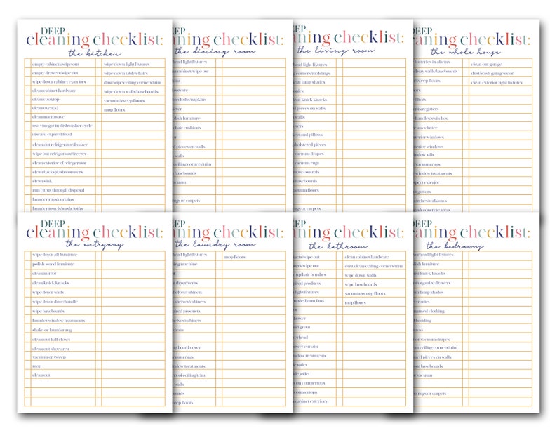 Deep Cleaning Checklist Printables Cleaning Planner Cleaning Schedule ...