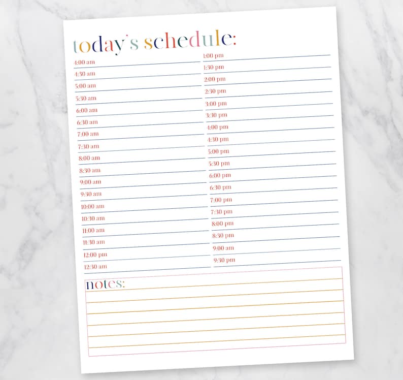 Printable Daily Planner | Days of the Week Blank Calendar Printables ...