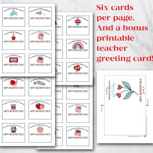 24 Printable Classroom Valentines Bonus Printable Teacher Valentine Card Class Valentines Printable Valentines Digital Downloads image 2