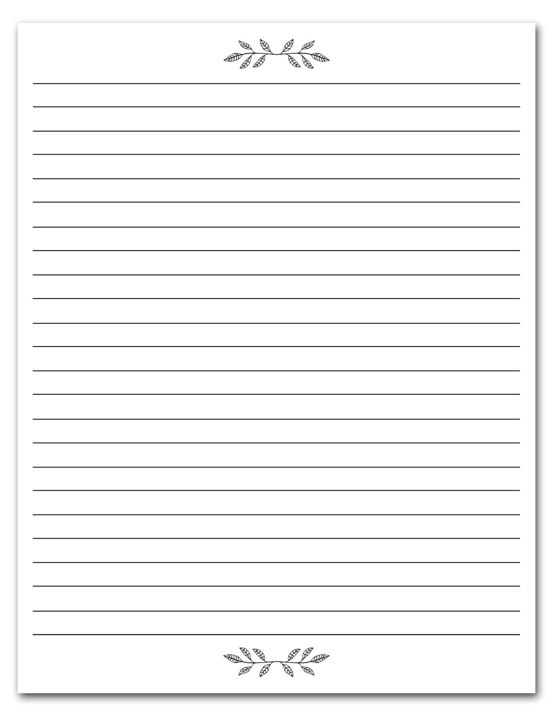 Simple Printable Lined Writing Paper Letter Writing Paper Letter
