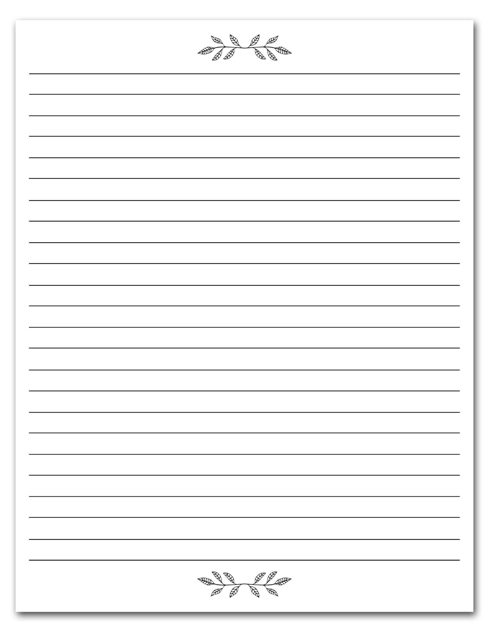 Simple Printable Lined Writing Paper Letter Writing Paper Letter