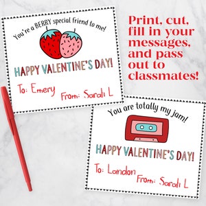 24 Printable Classroom Valentines Bonus Printable Teacher Valentine Card Class Valentines Printable Valentines Digital Downloads image 4