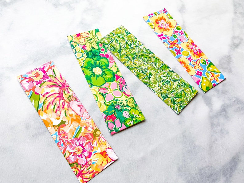 Preppy Printable Bookmarks With Fun Floral Tropical Design Aesthetic