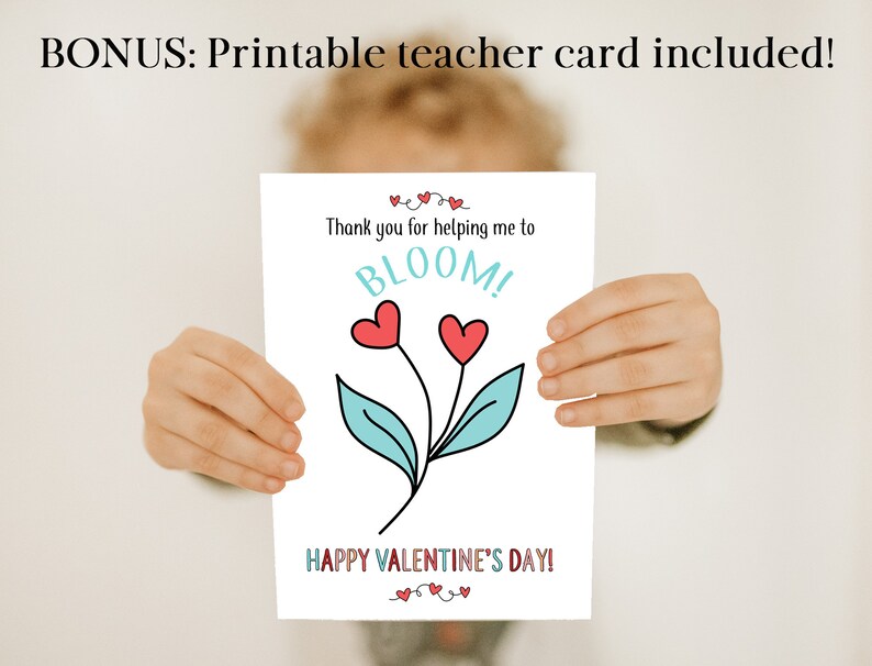 24 Printable Classroom Valentines Bonus Printable Teacher Valentine Card Class Valentines Printable Valentines Digital Downloads image 3