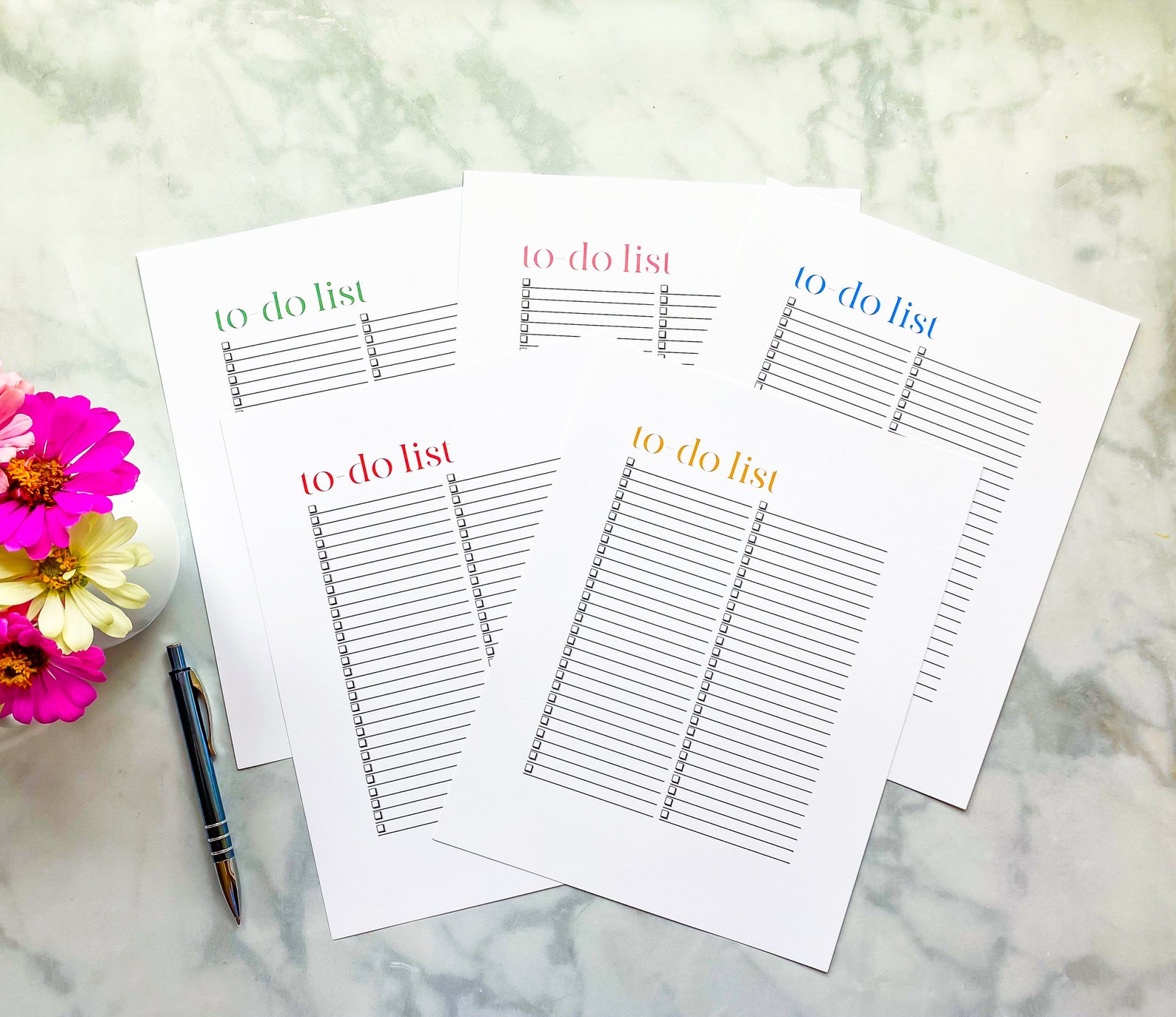 Printable to Do List in 5 Color Options To-do List Checklist Weekly to ...