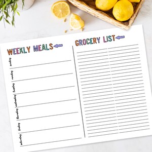 Printable Meal Planner &amp; Shopping List | Weekly Meal Planner Template ...