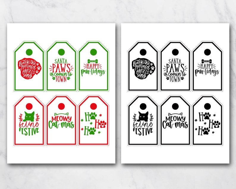 Pet Gift Tags | Printable Christmas Tags for Pet Gifts | Holiday Gift ...
