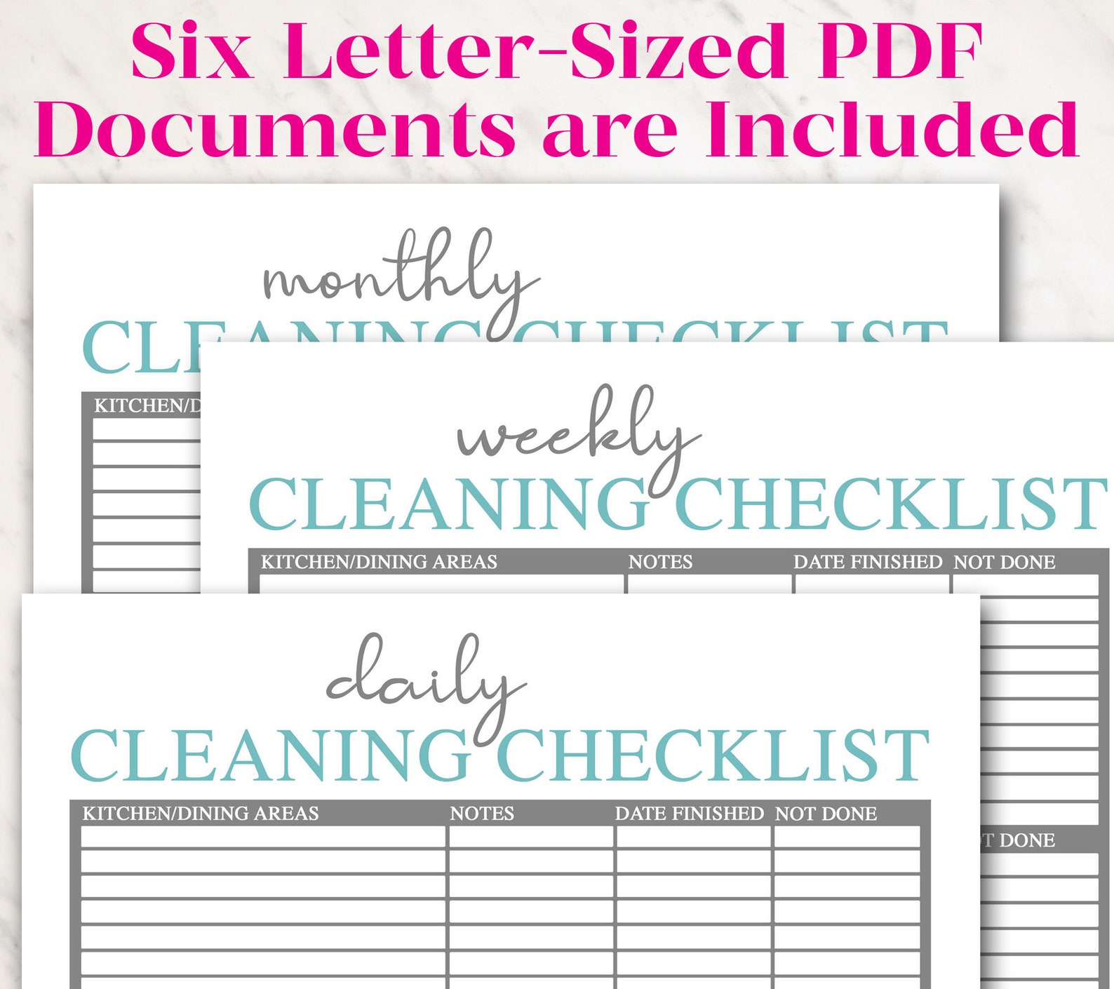 Editable Cleaning Checklist Printables | Daily/weekly/monthly Cleaning ...
