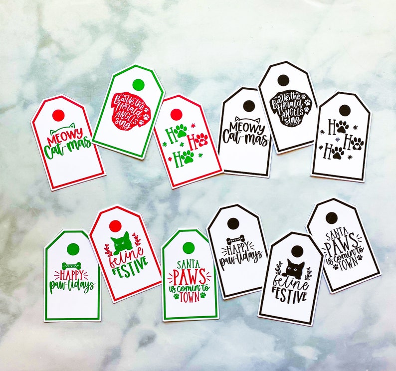Pet Gift Tags Printable Christmas Tags for Pet Gifts Holiday Gift Tags