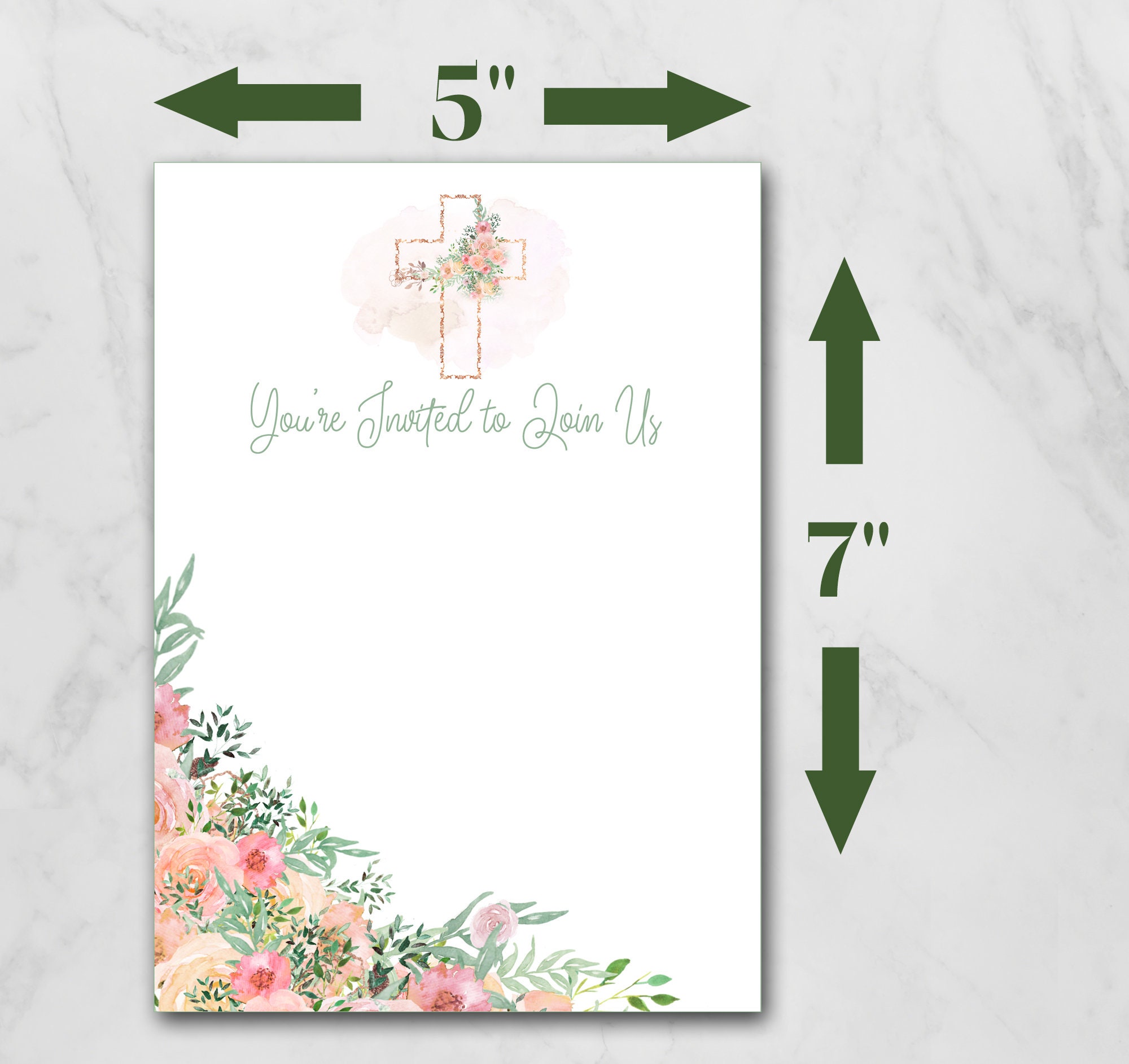 Printable Baptism Invitation Template | Christening Invite | First ...