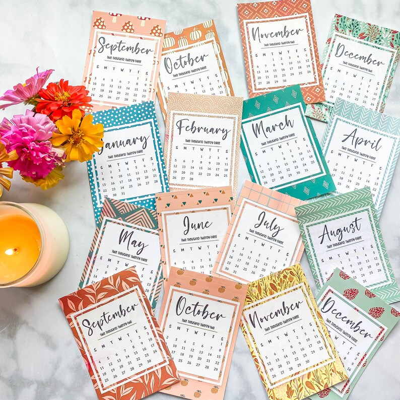 Printable 2023 Boho 16month Calendar Bundle Etsy