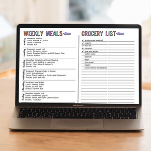 Printable Meal Planner &amp; Shopping List | Weekly Meal Planner Template ...