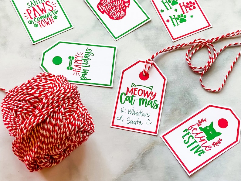 Pet Gift Tags Printable Christmas Tags for Pet Gifts Holiday Gift Tags