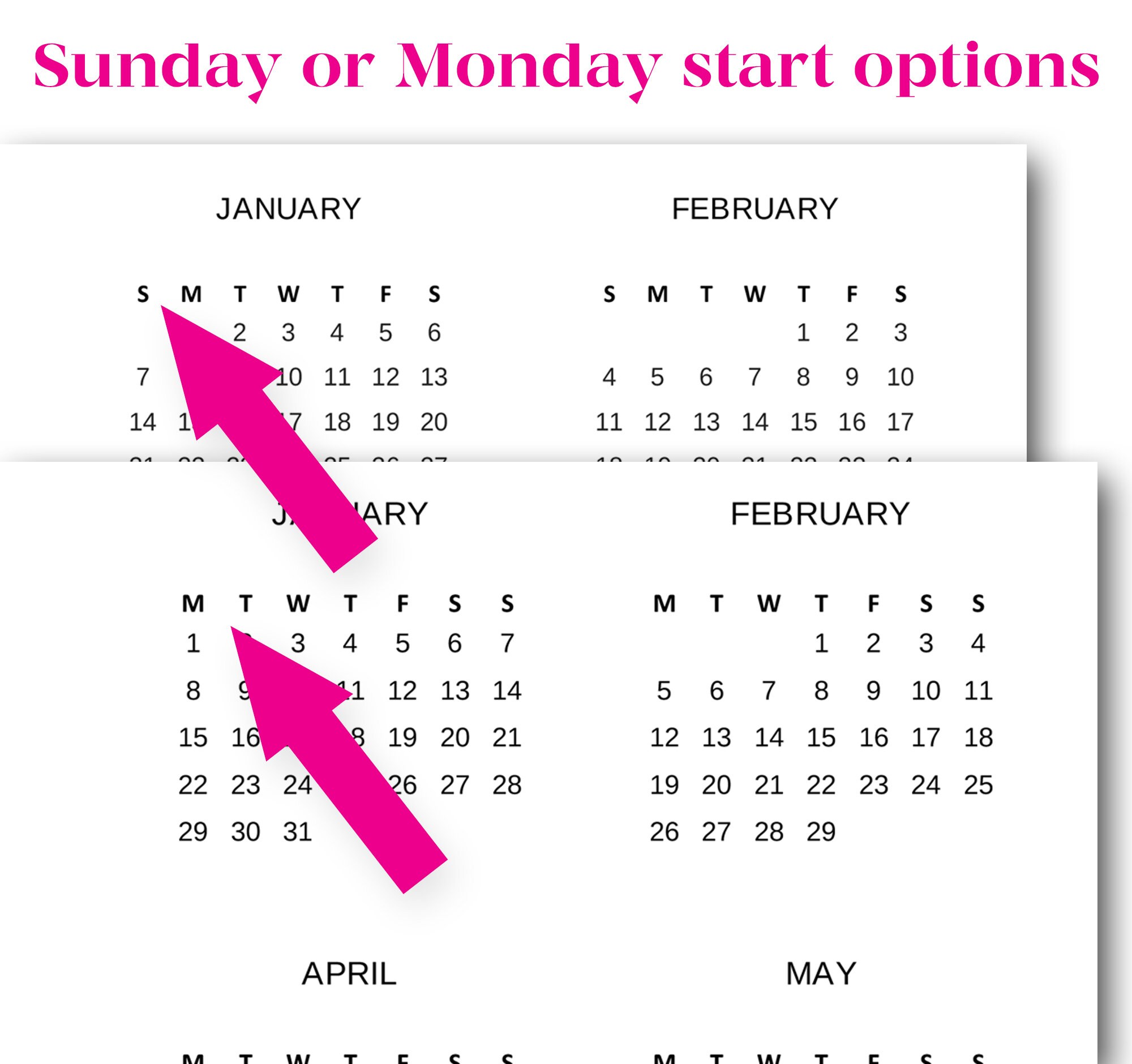 Printable 2024 Wall Calendar Year at a Glance Printable Digital ...