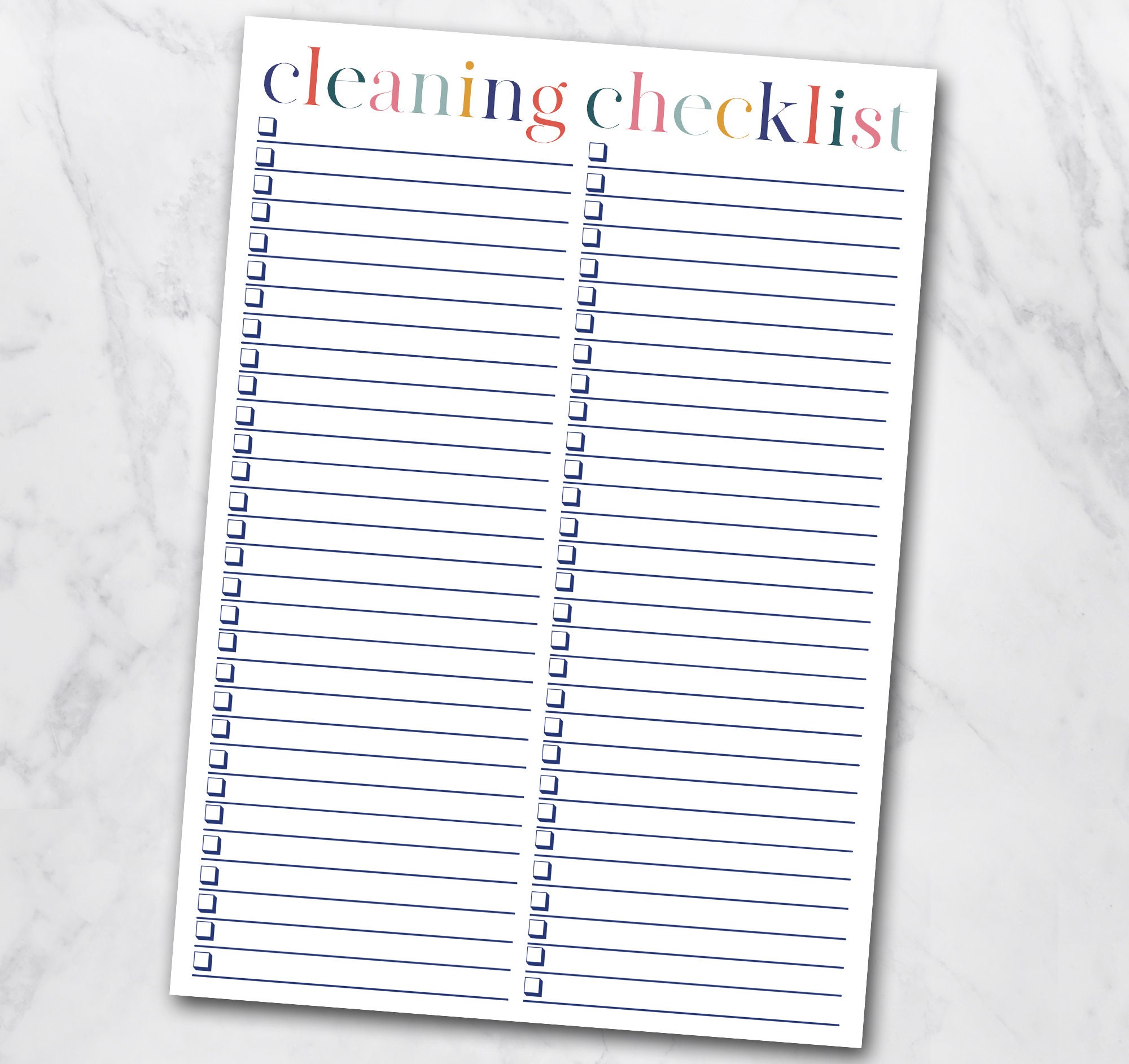 Printable Cleaning Checklist Blank List With Check Boxes Cleaning Schedule Cleaning Planner