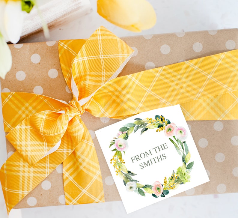 Printable Floral Gift Tags Fully Editable Favor Gift Tags Wedding Favor