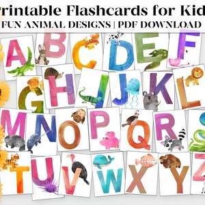 Printable Flash Cards for Kids | Animal Alphabet Cards | Toddler Flash Cards | Flashcards Alphabet | Curriculum Teaching Printables Download