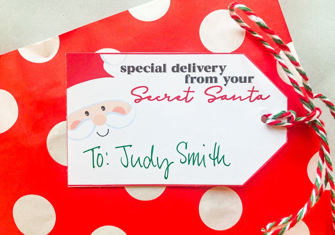 Printable Secret Santa Christmas Gift Tags Printable Gift Tags Holiday ...