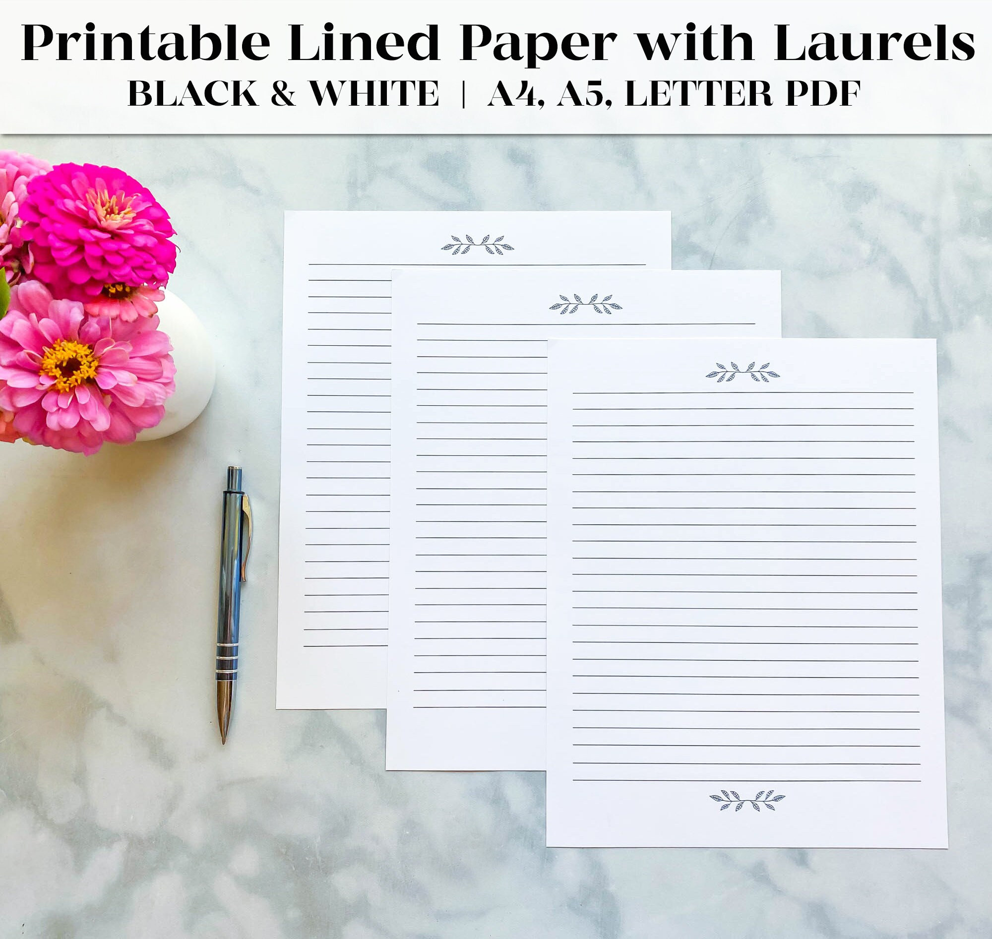 Simple Printable Lined Writing Paper Letter Writing Paper Letter
