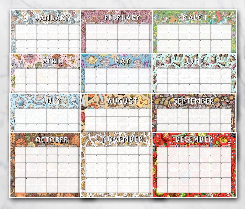 Printable Calendar for Kids Children's Calendar - Etsy