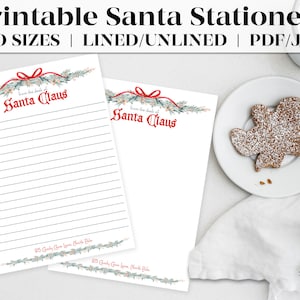 Papel con membrete de Papá Noel imprimible / Carta de Papá Noel / Carta de Papá Noel / Carta del Polo Norte / Navidad imprimible / Descarga digital