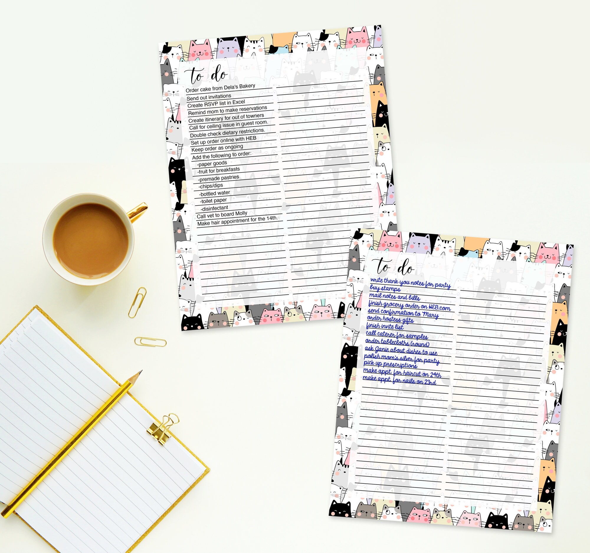 Editable and Printable to Do List for Cat Lover | Digital Download | to ...