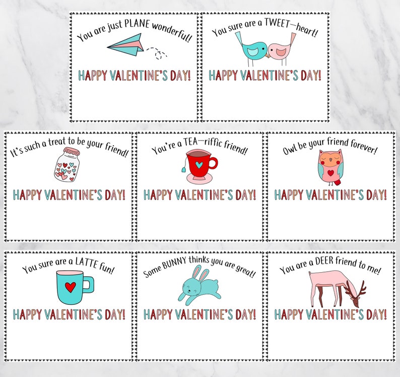 24 Printable Classroom Valentines Bonus Printable Teacher Valentine Card Class Valentines Printable Valentines Digital Downloads image 5