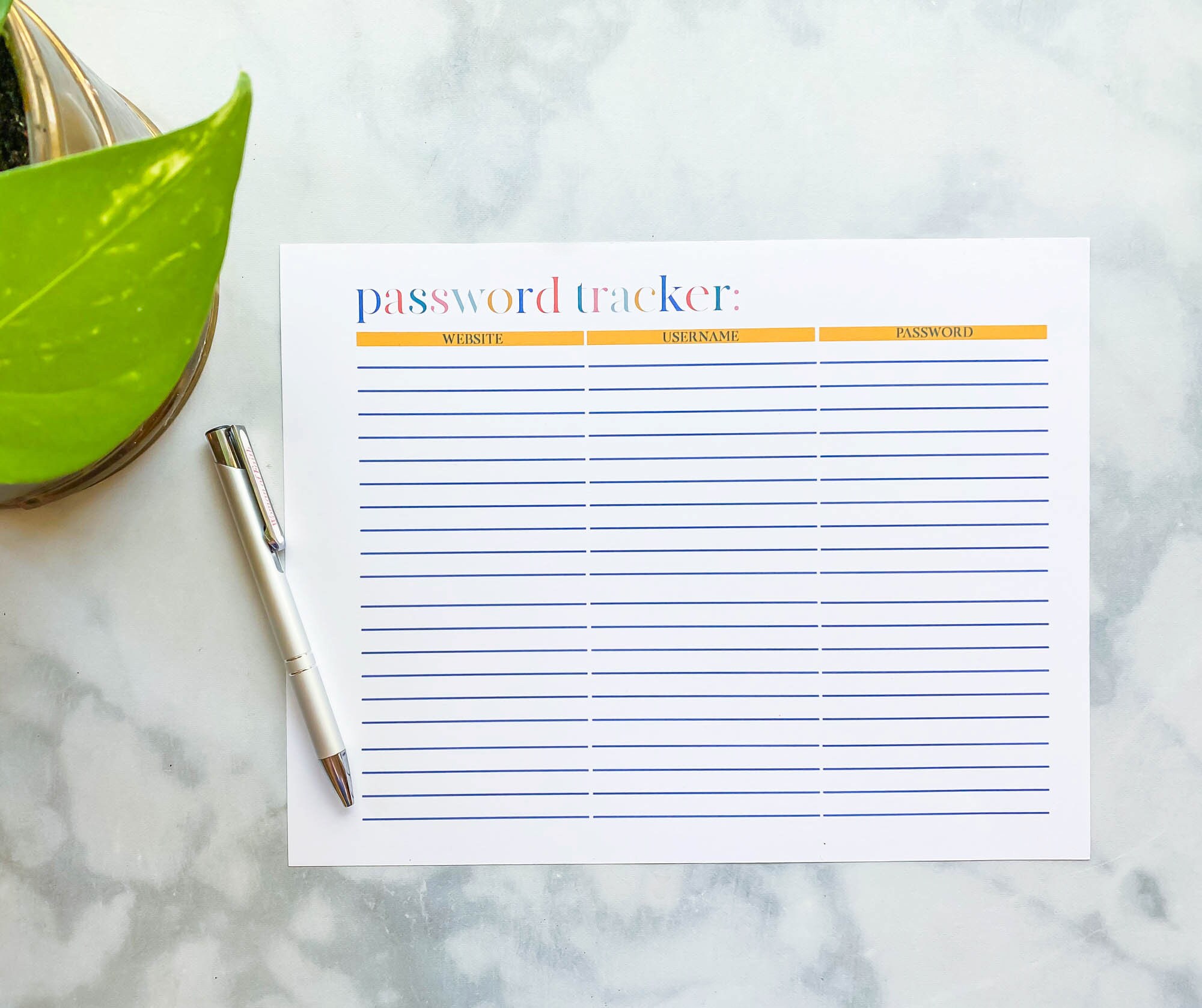 Printable Password Tracker | Password Organizer | Password Keeper ...