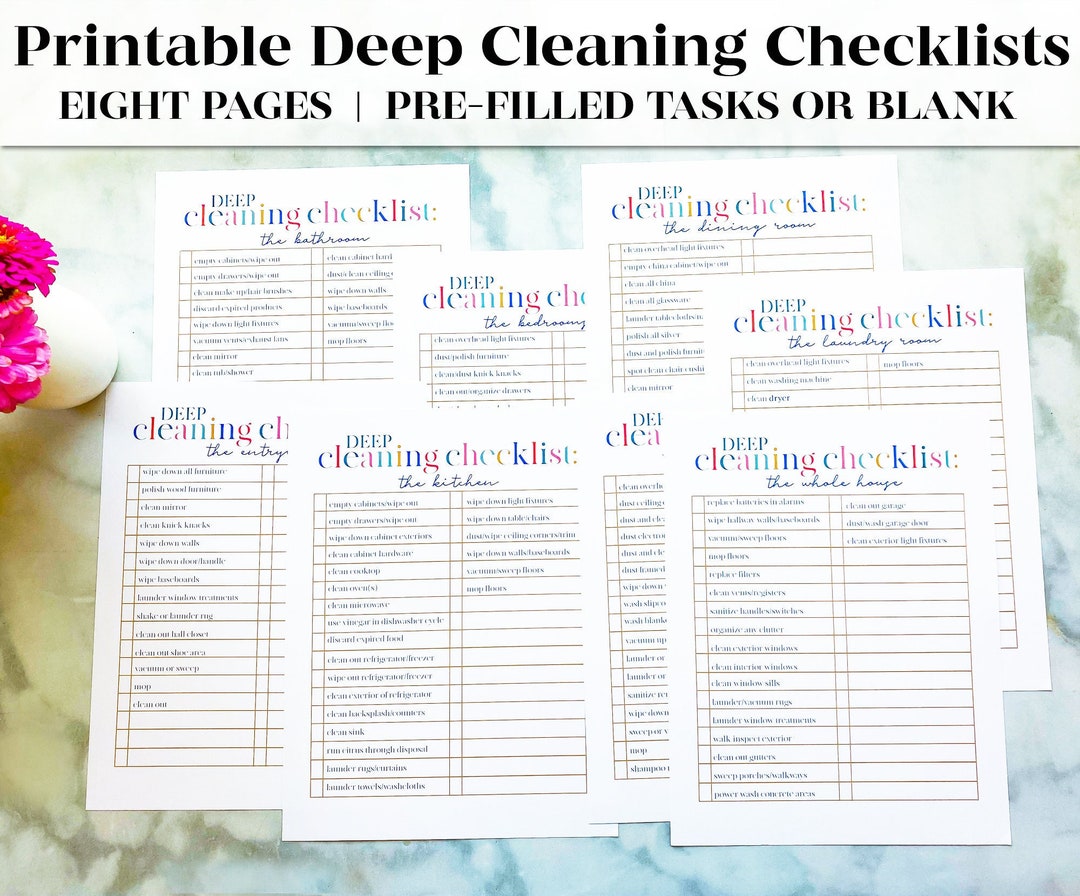 Deep Cleaning Checklist Printables | Cleaning Planner | Cleaning ...
