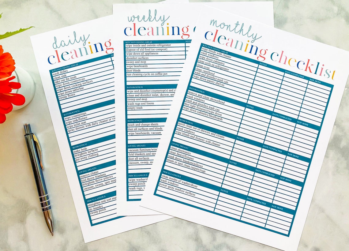 Cleaning Printables | Cleaning Schedules | Daily Weekly Monthly ...