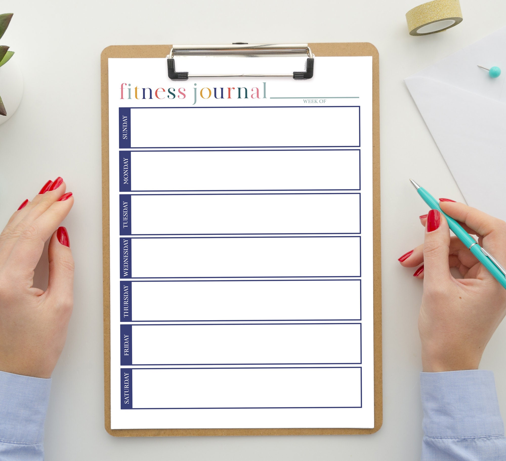 Editable and Printable Fitness Tracker | Fitness Journal | Fitness ...