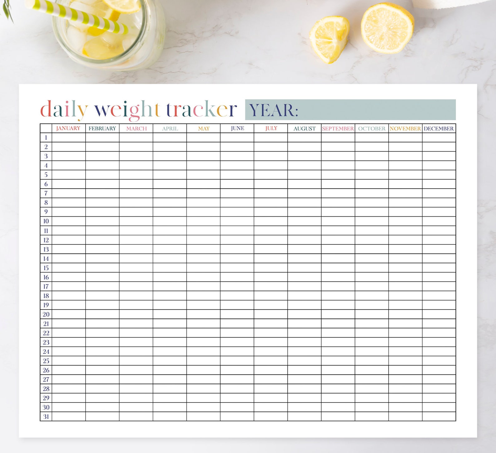 Printable Weight Loss Tracker | Editable PDF | Weight Loss Planner ...