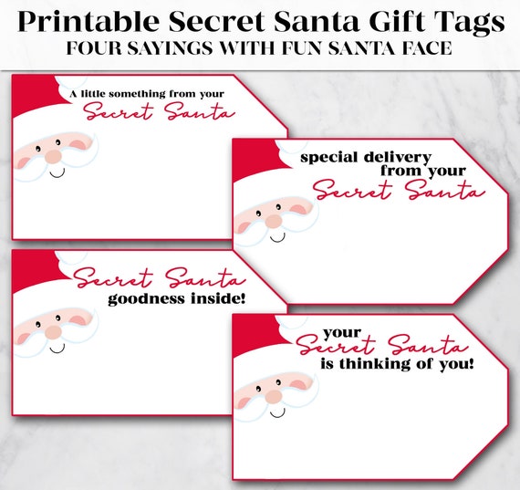 Your Secret Santa Is Gift Tag Editable Template, Christmas From Santa –  Puff Paper Co