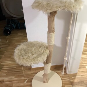 Scratching post natural wood cat tree natural image 9