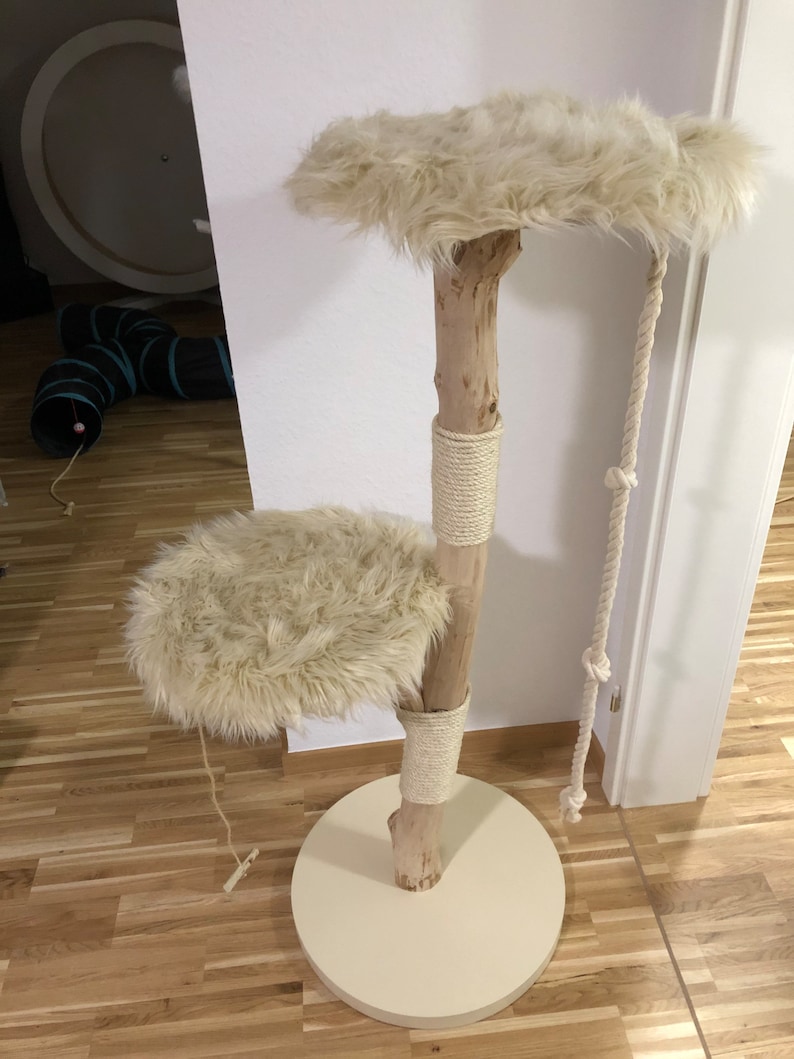 Scratching post natural wood cat tree natural image 9