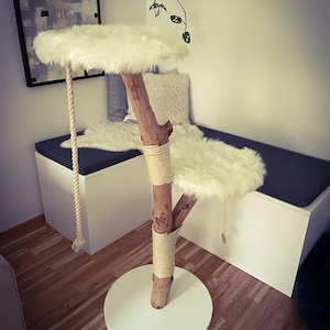 Scratching post natural wood cat tree natural image 7