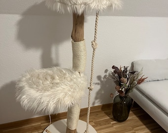 Scratching post natural wood cat tree natural