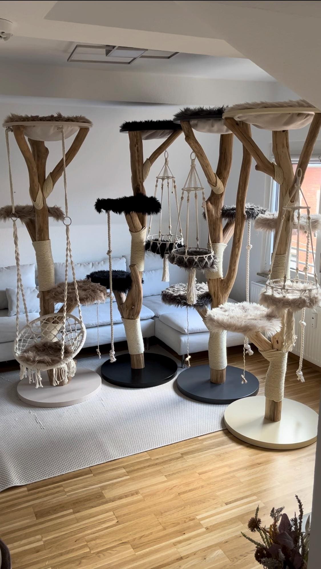 Scratching Post Natural Wood Cat Tree Natural - Etsy