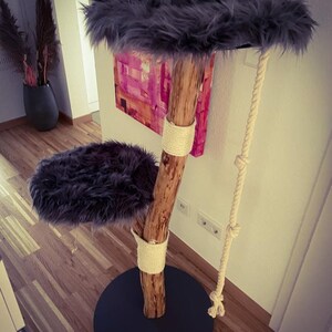 Scratching post natural wood cat tree natural image 4