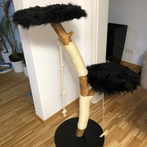 Scratching post natural wood cat tree natural image 6
