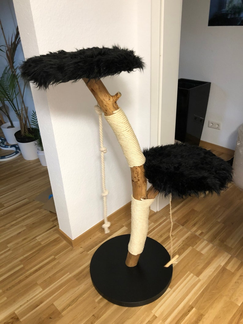 Scratching post natural wood cat tree natural image 6