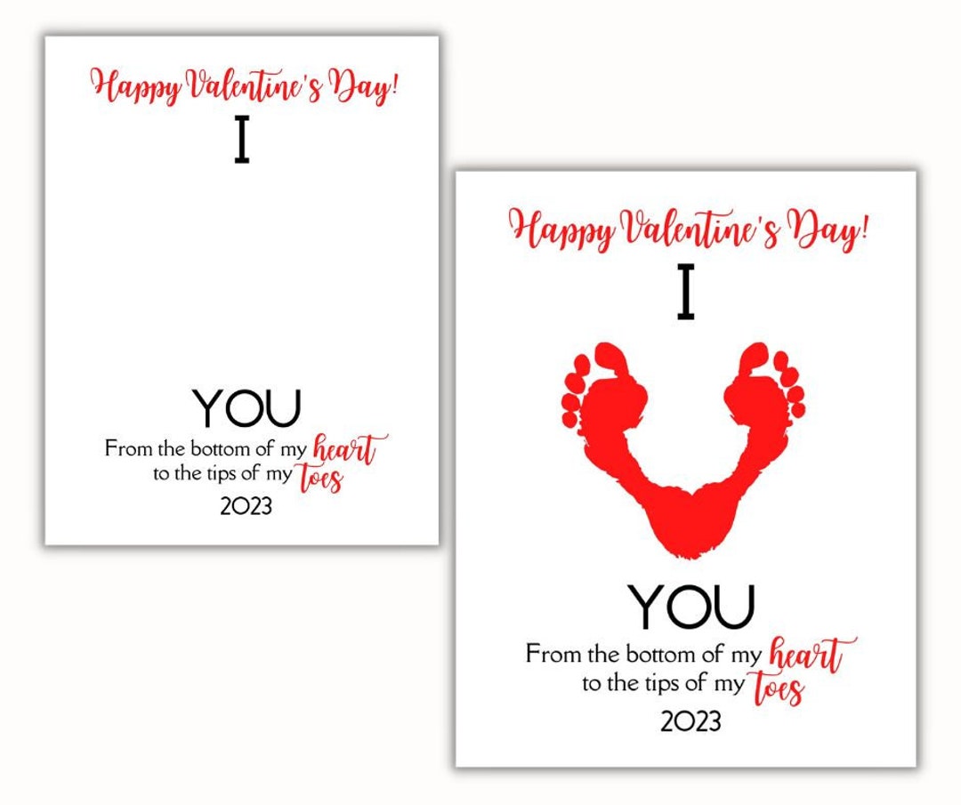 I (heart) YOU - Footprint Valentine's Day Gift, Footprint Keepsake ...