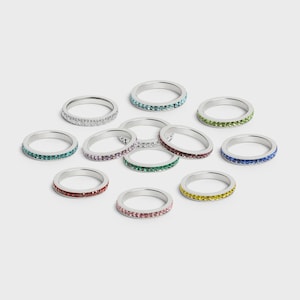 Eternity Stainless Steel Ring, Colored Rings, Stacking Rings