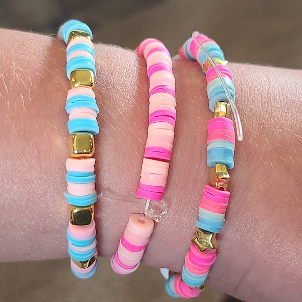 Clay Bead Bracelet Etsy