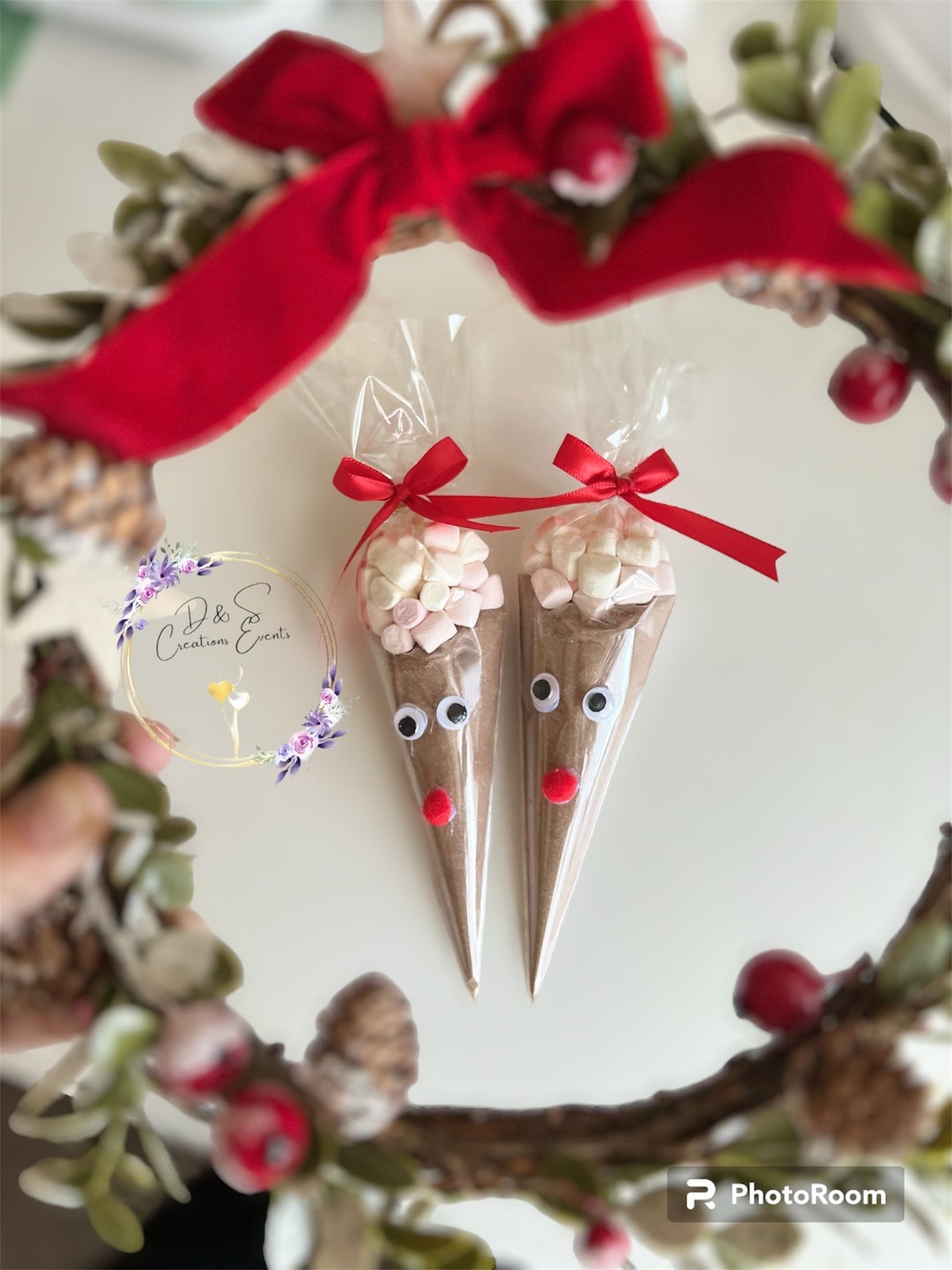 Reindeer Hot Chocolate Cone. Santa Sweet Cone. Sweet Cones. - Etsy UK