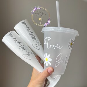 Flower girl cup. Flower girl bottle. Flower girl gift. Flower girl proposal. Wedding. Gift. Personalised. image 1