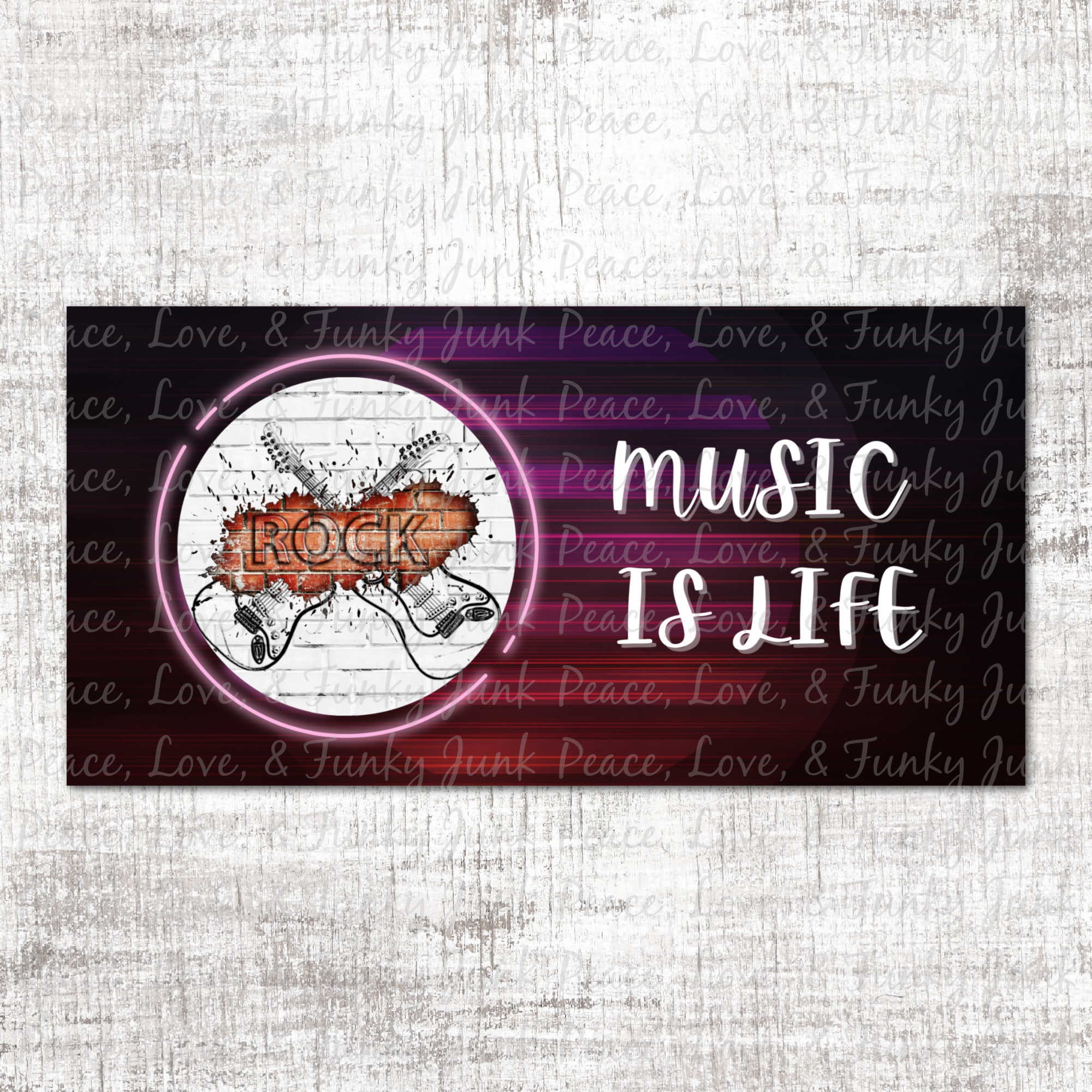 Music is Life Rock N Roll License Plate Download for - Etsy