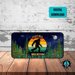 Bigfoot License Plate PNG: Sublimation Design (Digital Download 12x6 inches