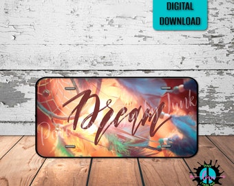 Dreamcatcher License Plate PNG: Hippie Car Decor (Digital Download)